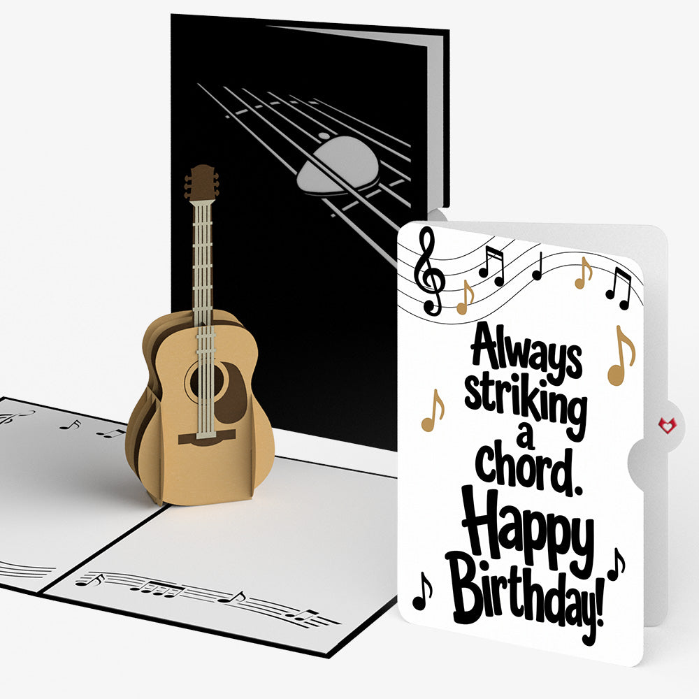 Acoustic Guitar Birthday Pop-Up Card and Striking a Chord Sentiment Set