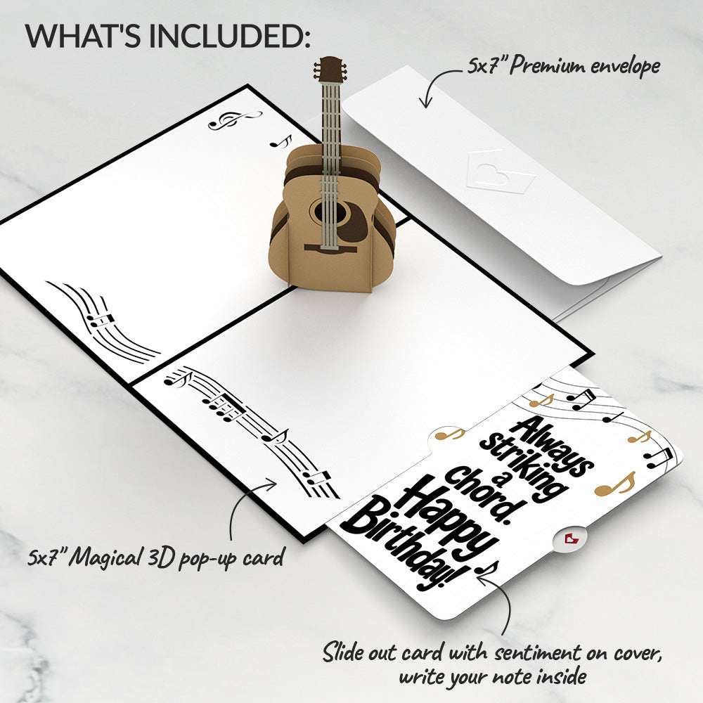 Acoustic Guitar Birthday Pop-Up Card and Striking a Chord Sentiment Set
