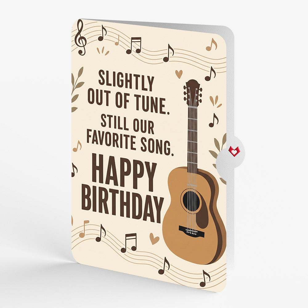 Acoustic Guitar Birthday Pop-Up Card and Favorite Song Sentiment Set