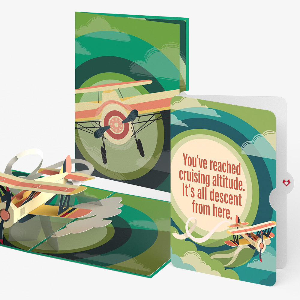 Vintage Plane Birthday Pop-Up Card and Cruising Altitude Sentiment Set