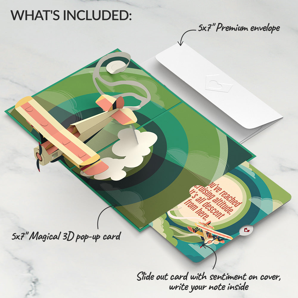 Vintage Plane Birthday Pop-Up Card and Cruising Altitude Sentiment Set