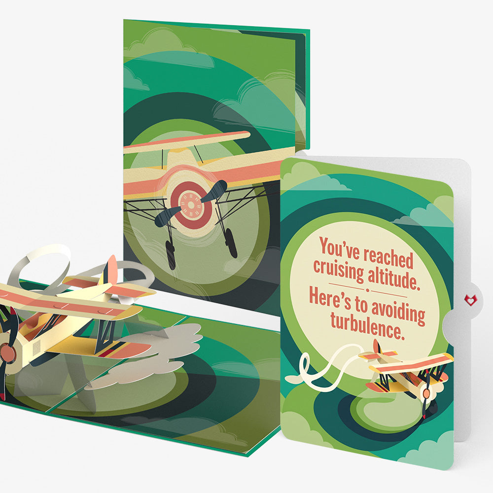 Vintage Plane Birthday Pop-Up Card and Avoiding Turbulence Sentiment Set