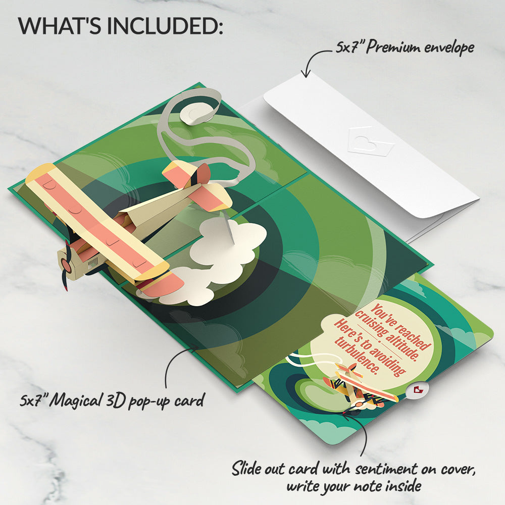 Vintage Plane Birthday Pop-Up Card and Avoiding Turbulence Sentiment Set
