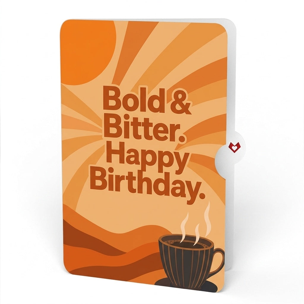 Coffee Cup Birthday Pop-Up Card and Bold Bitter Sentiment Set