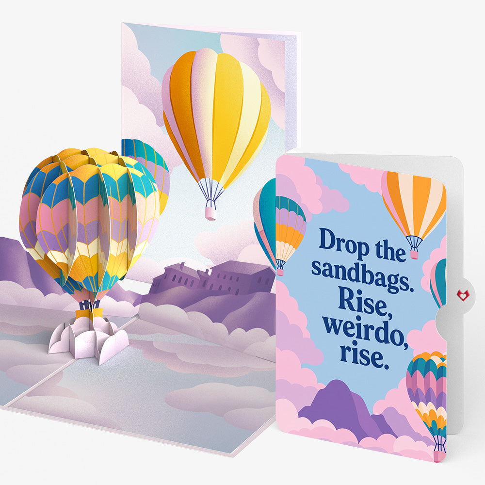 Majestic Hot Air Balloon Birthday Pop-Up Card and Rise Weirdo Rise Sentiment Set