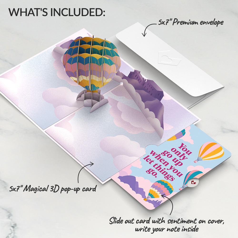 Majestic Hot Air Balloon Birthday Pop-Up Card and Let Things Go Sentiment Set