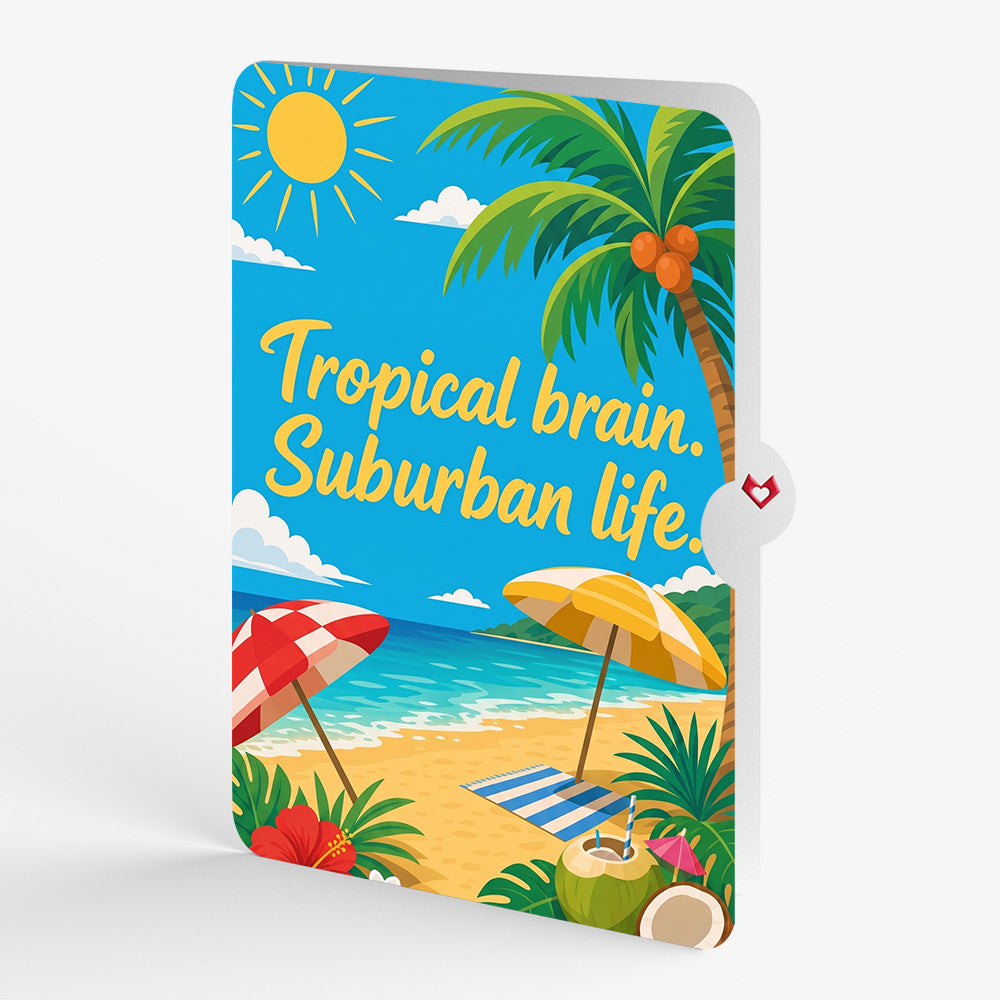 Sandy Shores Birthday Pop-Up Card and Tropical Brain Sentiment Set