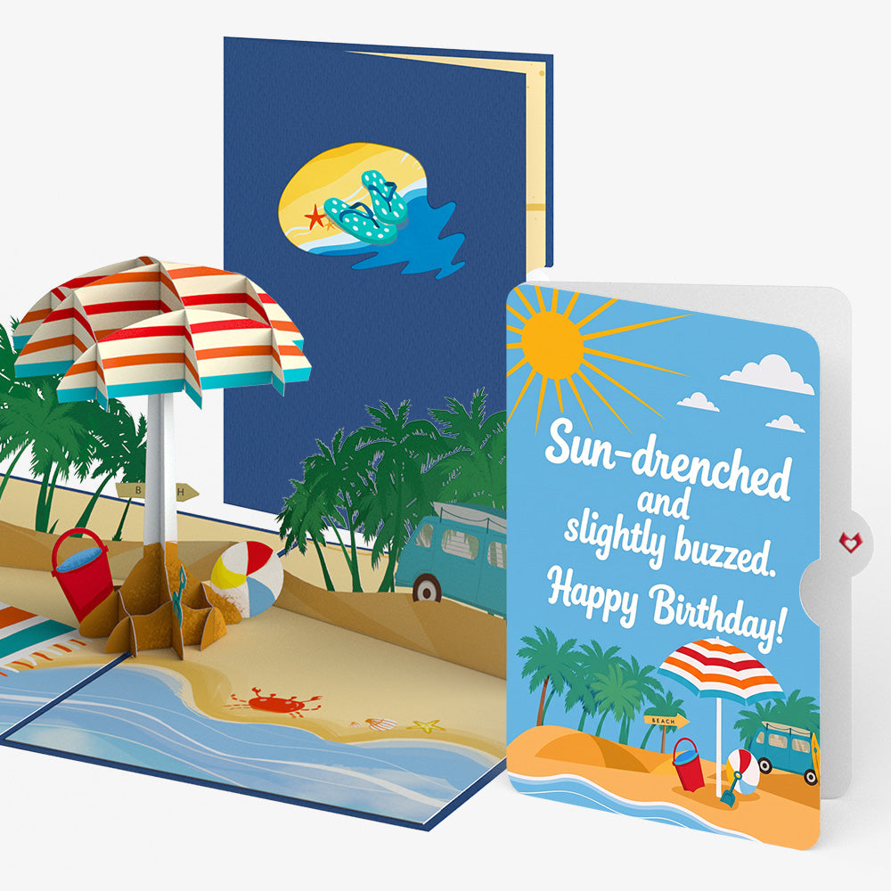 Sandy Shores Birthday Pop-Up Card and Sun-Drenched Beach Sentiment Set