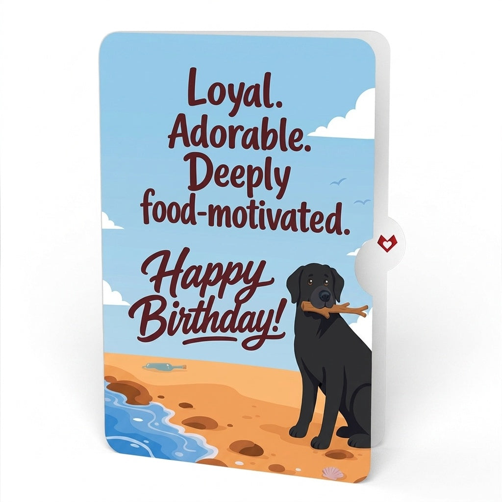 Black Lab Birthday Pop-Up Card and Food Motivated Sentiment Set