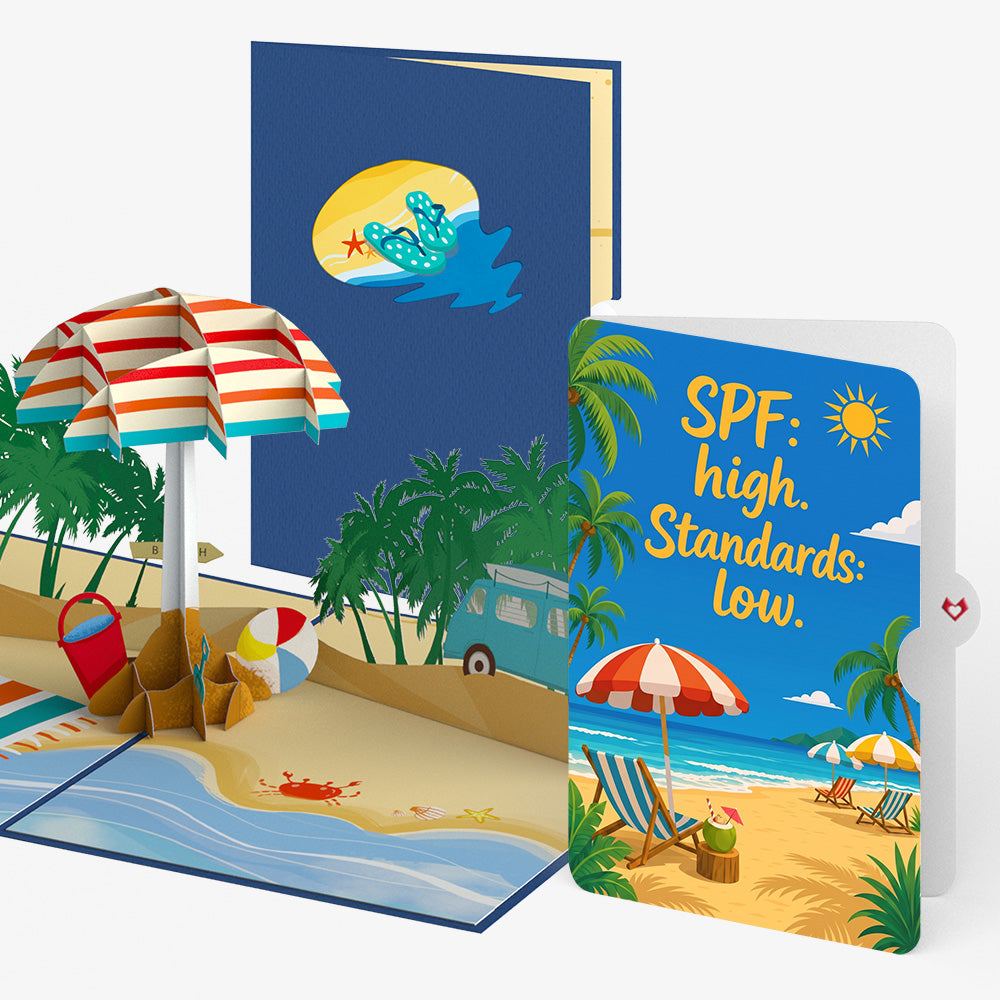 Sandy Shores Birthday Pop-Up Card and Low Standards Sentiment Set