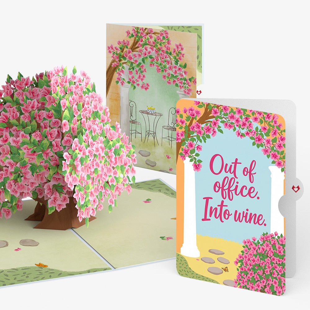 Bougainvillea Garden Birthday Pop-Up Card and Into Wine Sentiment Set