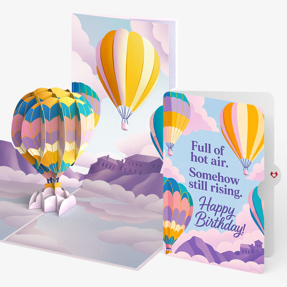 Majestic Hot Air Balloon Birthday Pop-Up Card and Still Rising Sentiment Set