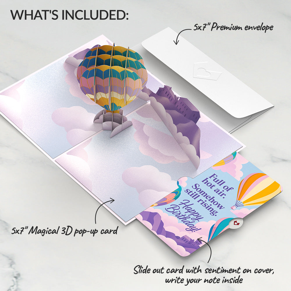 Majestic Hot Air Balloon Birthday Pop-Up Card and Still Rising Sentiment Set