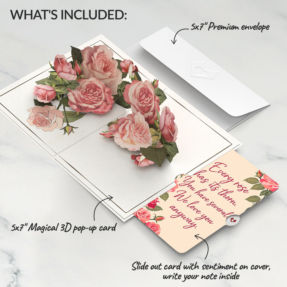 Roses in Bloom Birthday Pop-Up Card and Several Thorns Sentiment Set