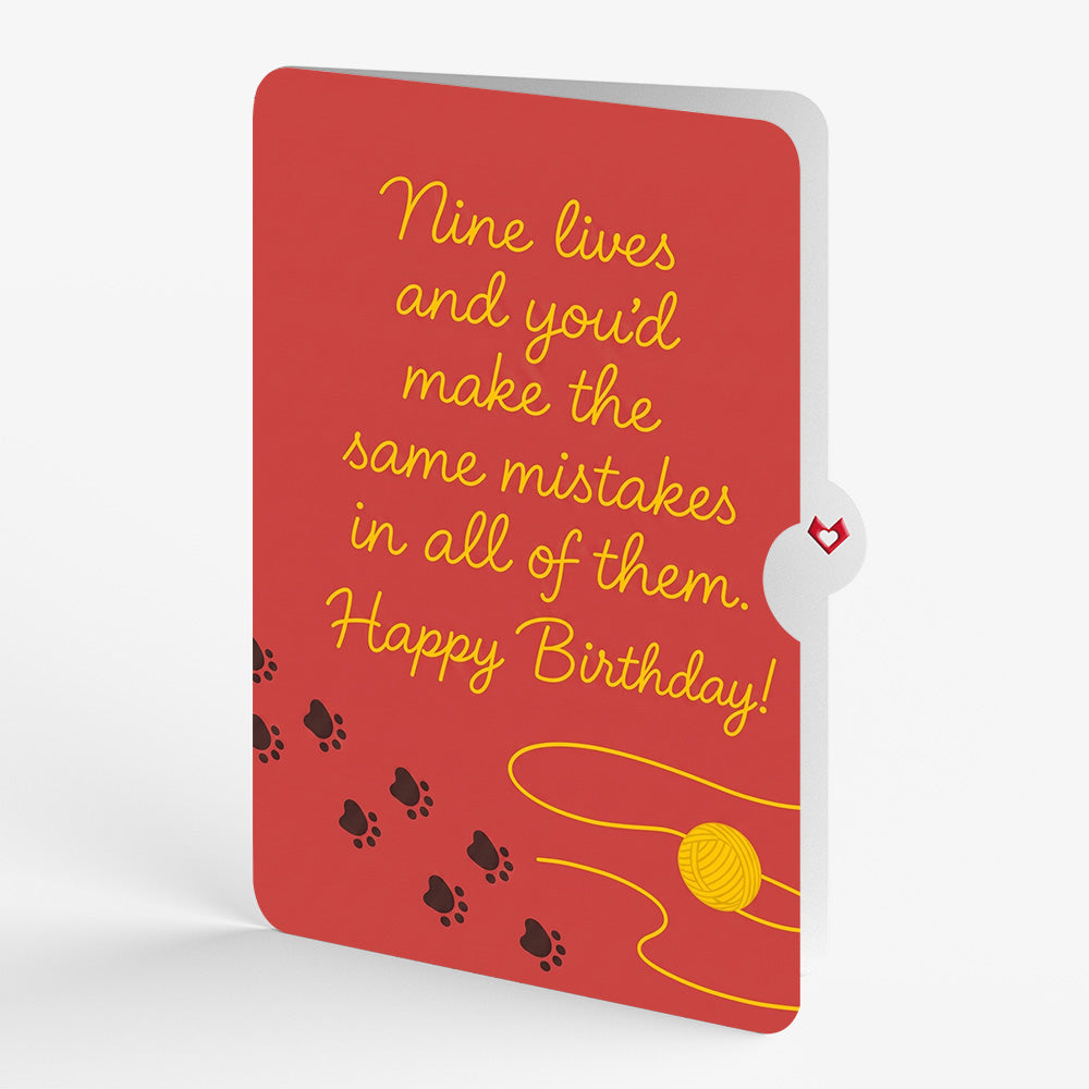 Mischievous Cat Birthday Pop-Up Card and Nine Lives Sentiment Set
