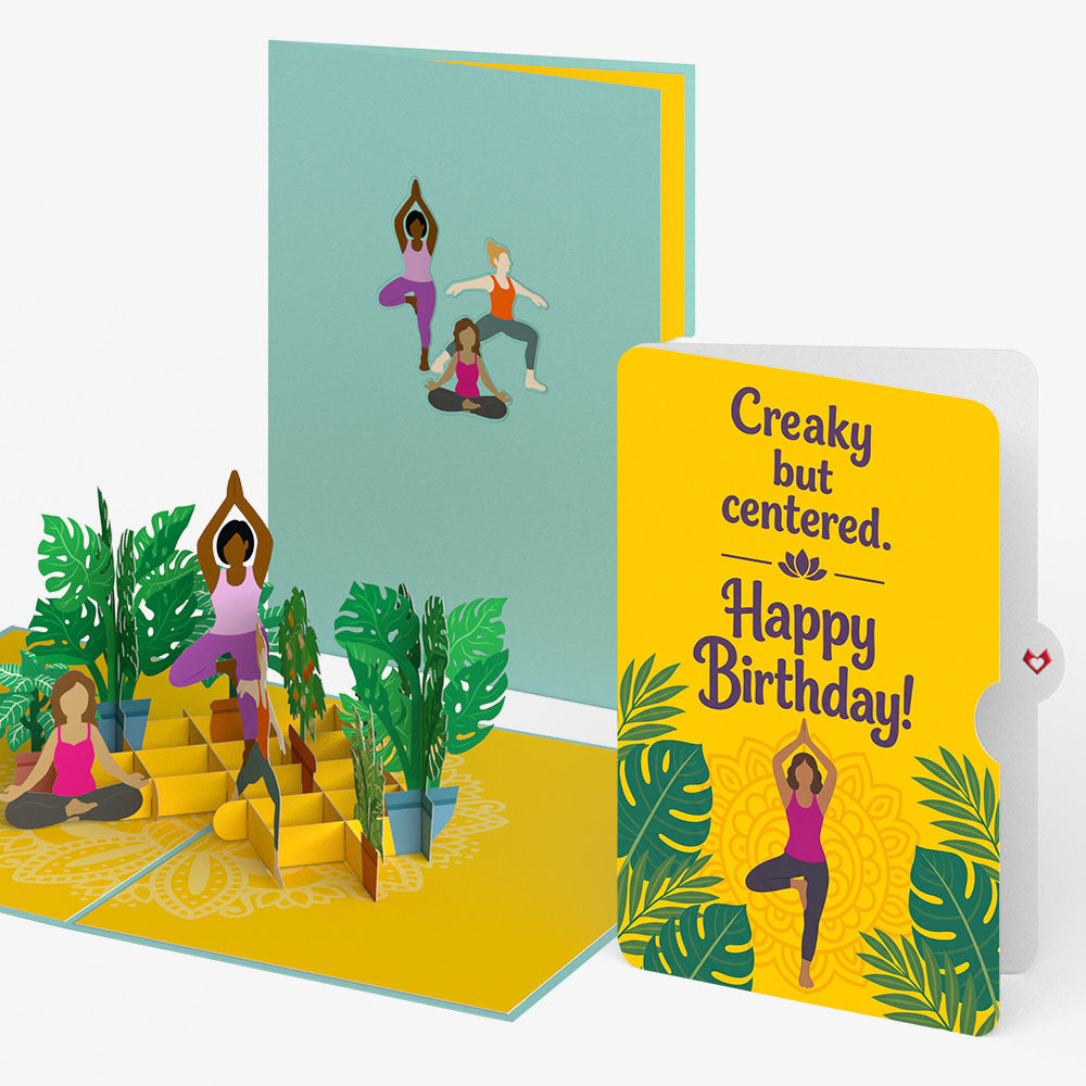 Yoga Poses Birthday Pop-Up Card and Creaky Centered Sentiment Set
