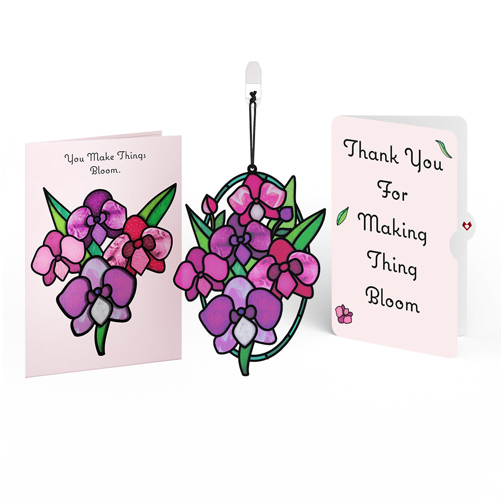 You Make Things Bloom Orchid Thank You Suncatcher Card and Sentiment Set