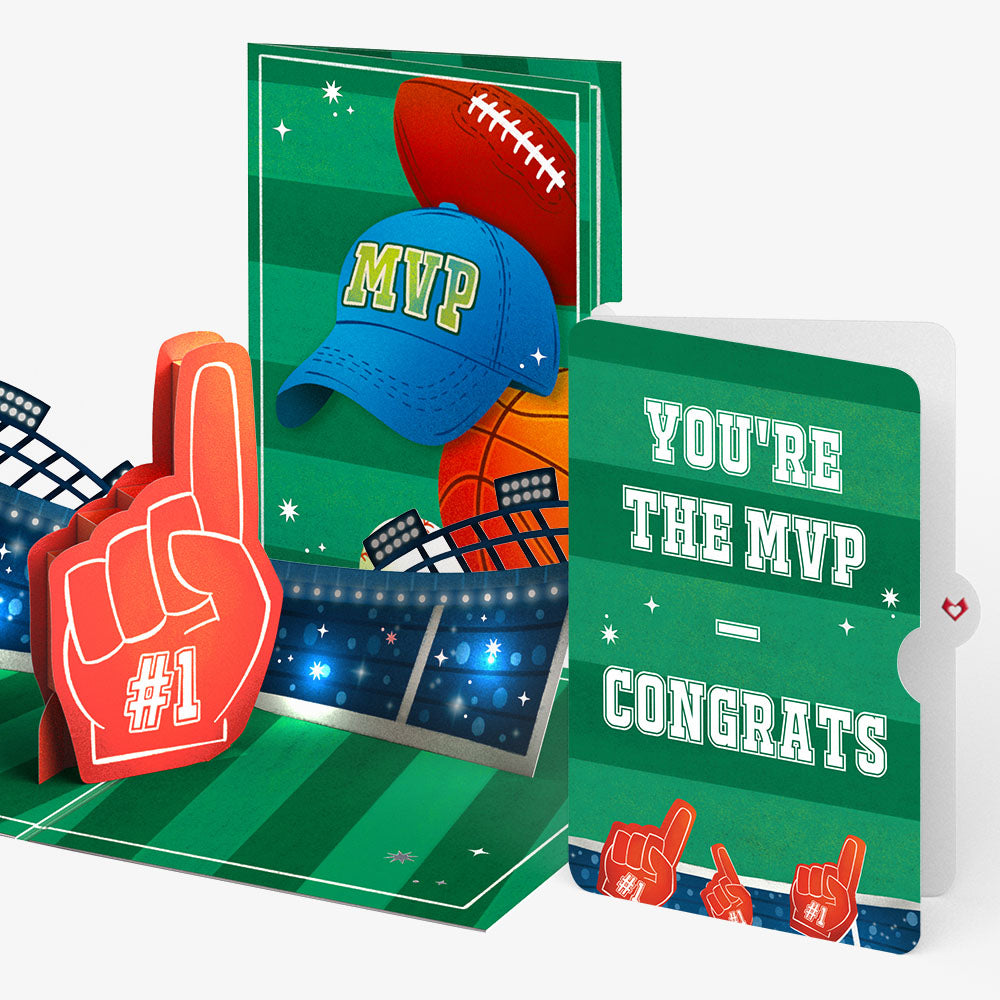MVP Stadium Congratulations Music and Lights Pop-Up Card and Sentiment Set