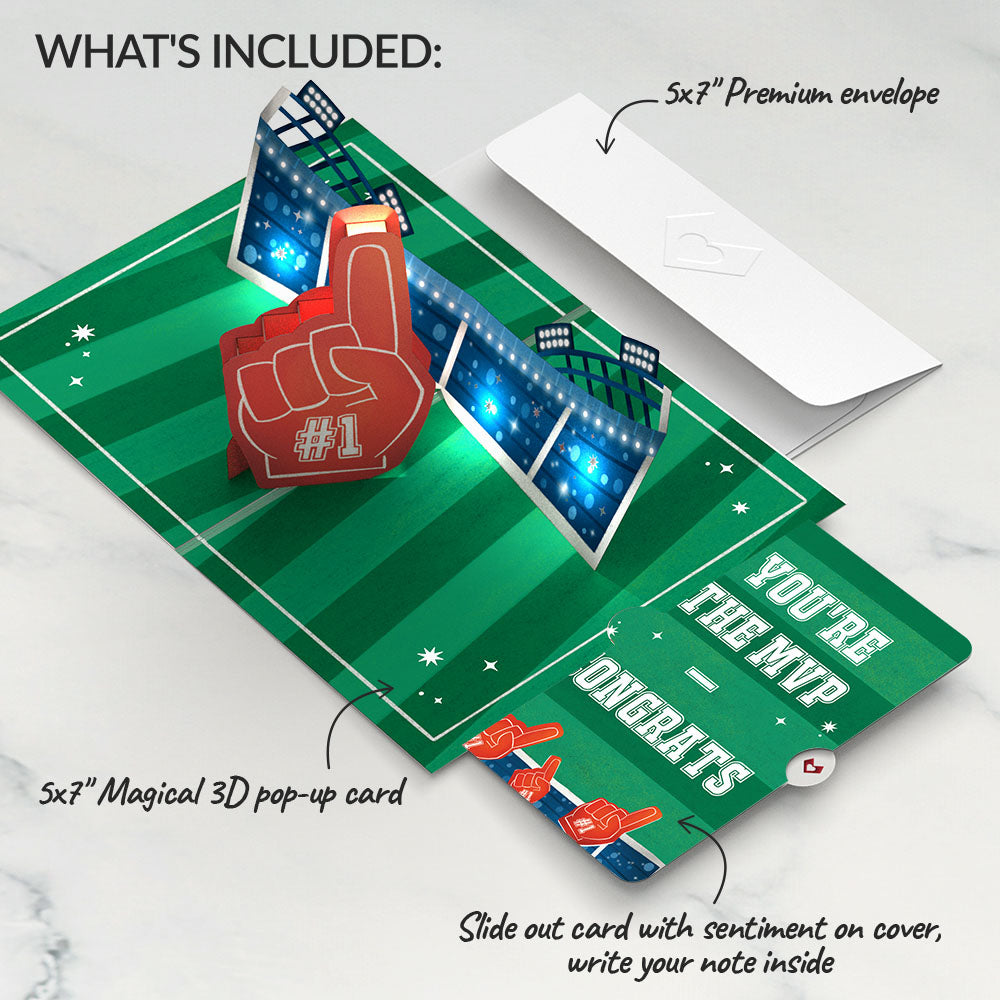 MVP Stadium Congratulations Music and Lights Pop-Up Card and Sentiment Set