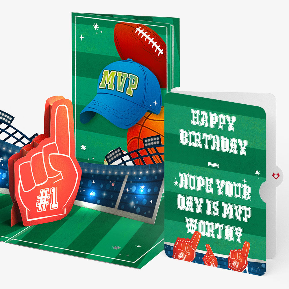 MVP Stadium Birthday Music and Lights Pop-Up Card and Sentiment Set