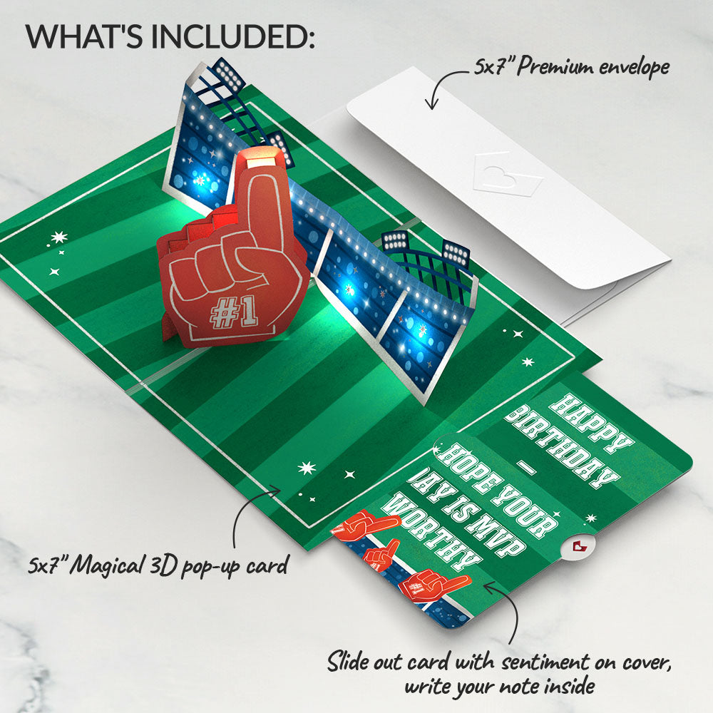 MVP Stadium Birthday Music and Lights Pop-Up Card and Sentiment Set