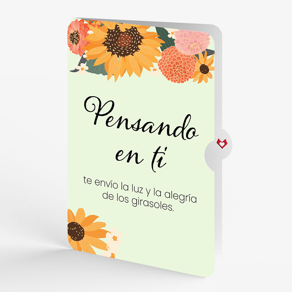 Sunflower Butterflies Thinking of You Pop-Up Card and Spanish Sentiment Set