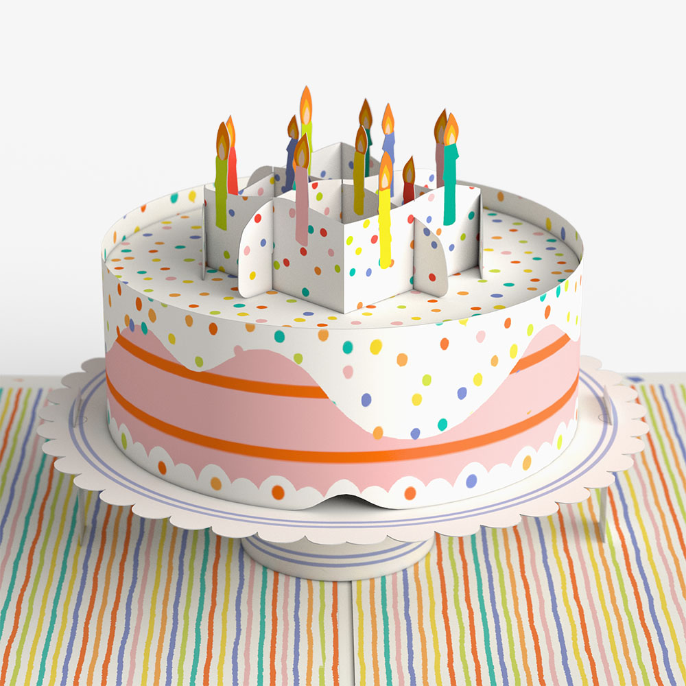Happy Birthday to You! Confetti Cake Pop-Up Card and Sentiment Set for Spanish Mom