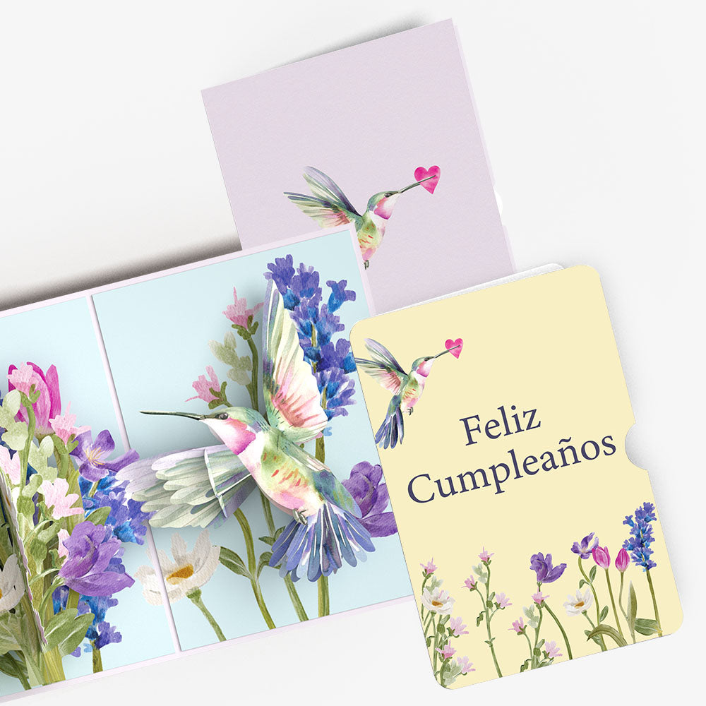 Love in Bloom Hummingbird Pop-Up Card and Spanish Birthday Sentiment Set