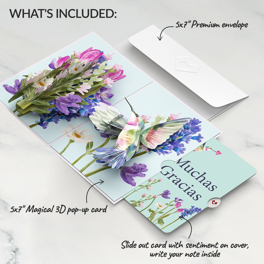 Love in Bloom Hummingbird Pop-Up Card and Spanish Thank You Sentiment Set