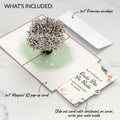 Pink Magnolia Tree Weddings Pop-Up Card and Spanish Lasting Love Sentiment Set