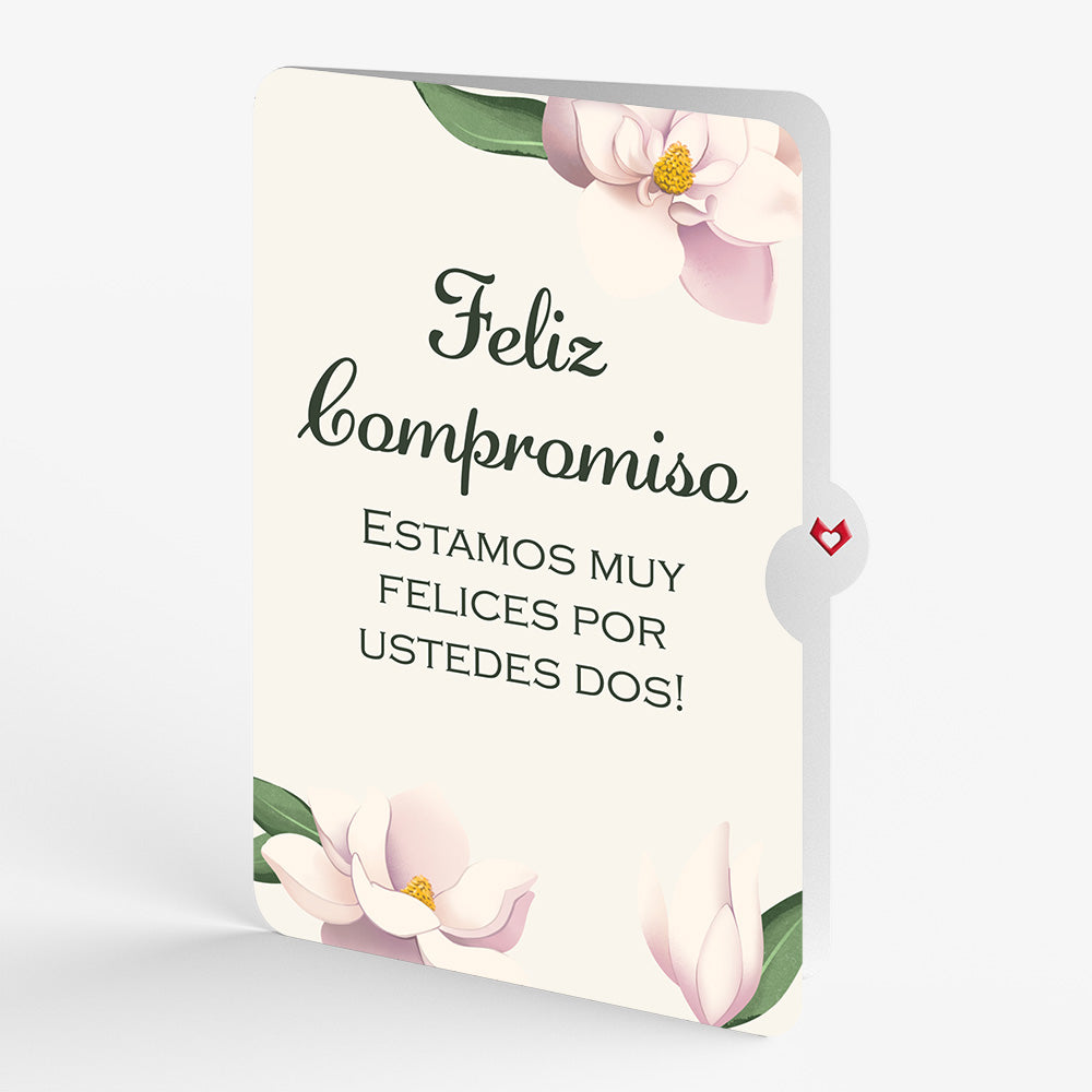 Pink Magnolia Tree Engagements Pop-Up Card and Spanish Celebrating Your Love Sentiment Set