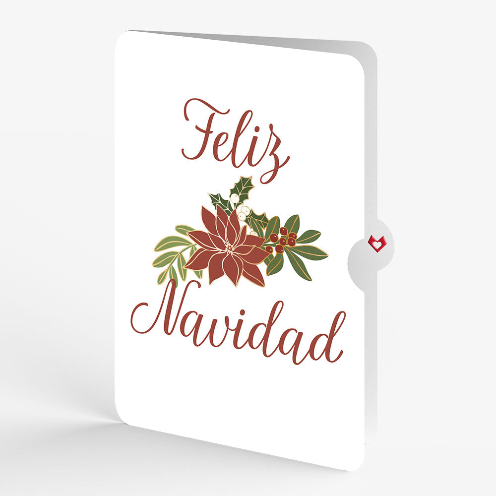 Season's Greetings Poinsettia Wreath Pop-Up Card and Spanish Christmas Sentiment Set