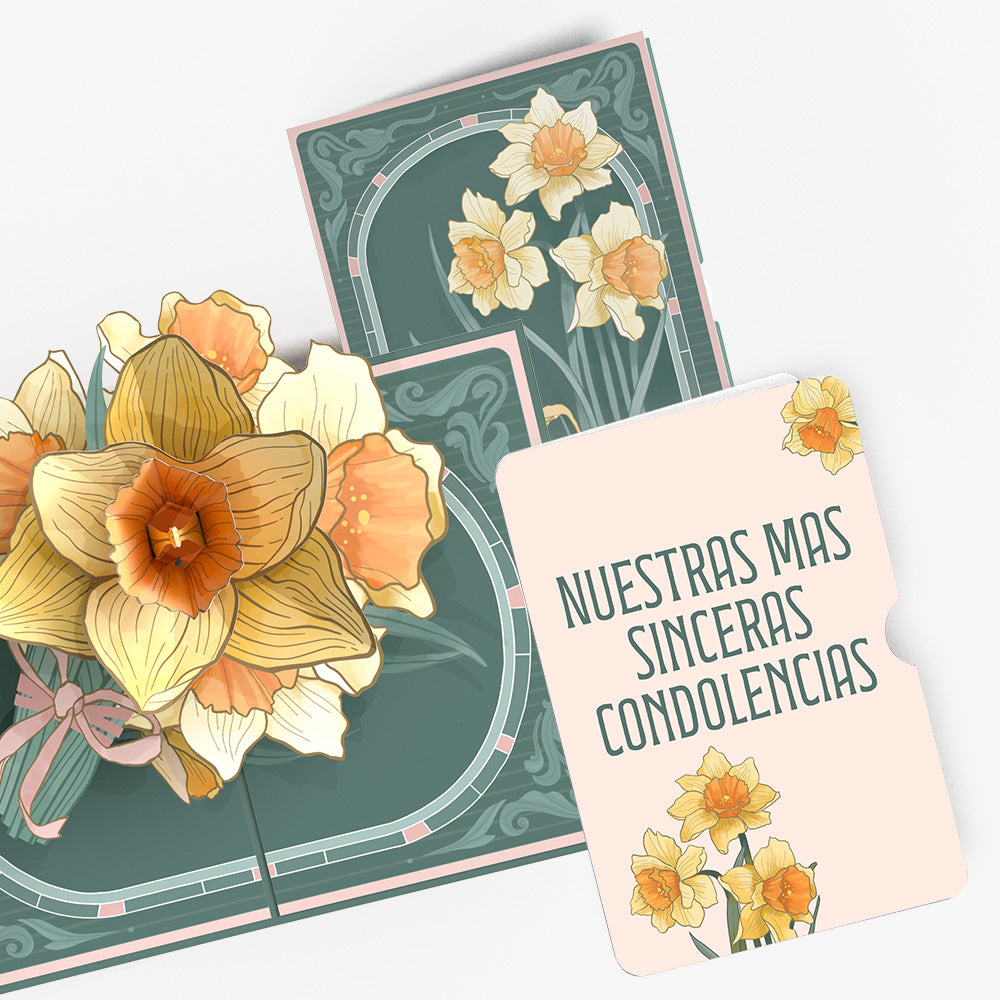 Daffodils in Bloom Pop-Up Card and Spanish Sympathy Sentiment Set