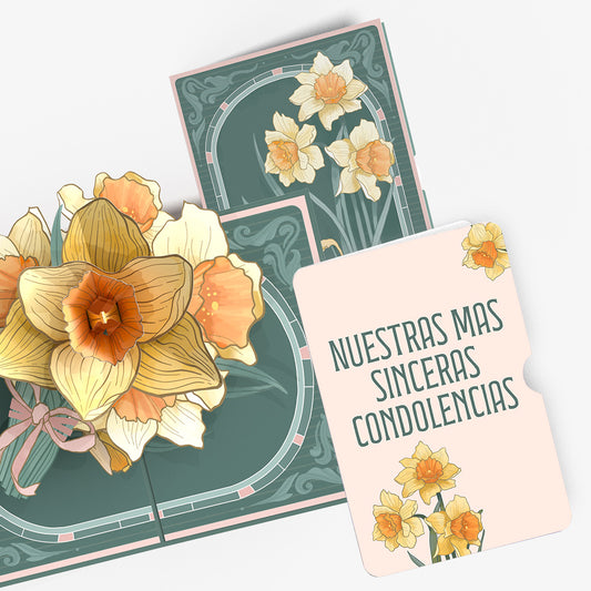 Daffodils in Bloom Pop-Up Card and Spanish Sympathy Sentiment Set