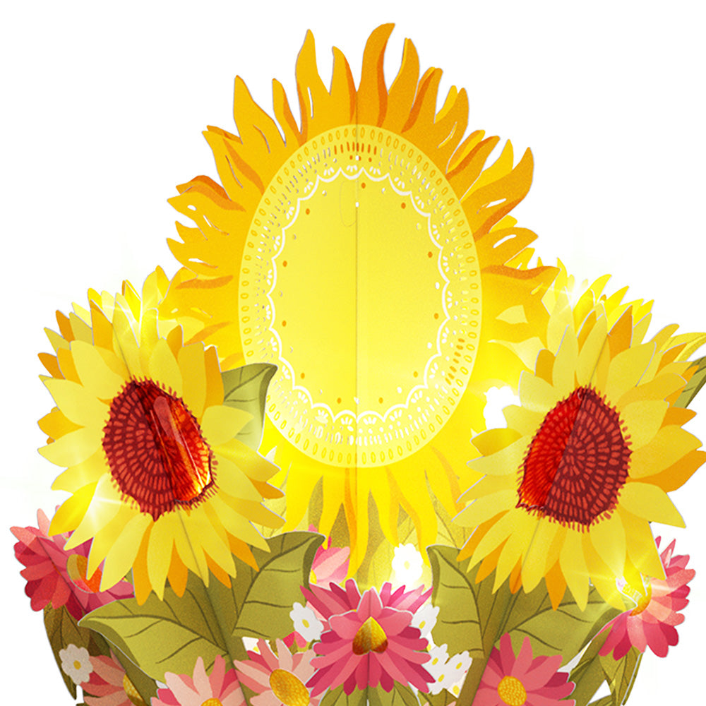 Sunflower Sunshine Light-Up Bouquet and Grandparents Day Sentiment Set