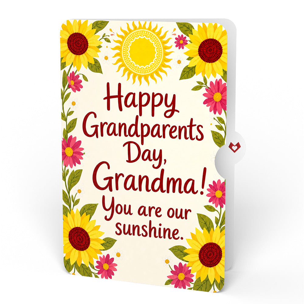 Sunflower Sunshine Light-Up Bouquet and Grandparents Day Sentiment Set