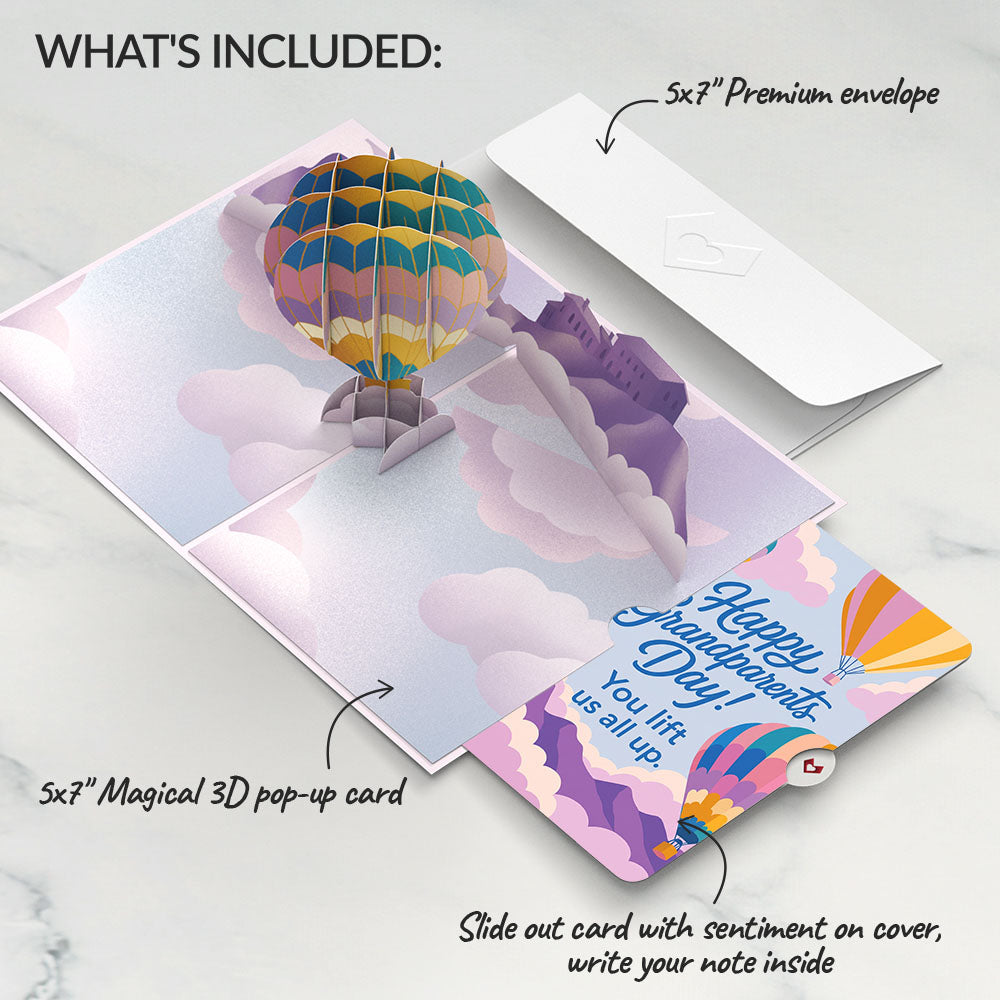 Adventure Awaits Hot Air Balloon Pop-Up Card and Grandparents Day Sentiment Set