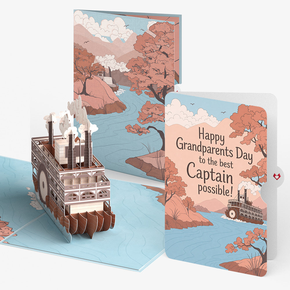 Steamboat on the River Pop-Up Card and Grandparents Day Sentiment Set
