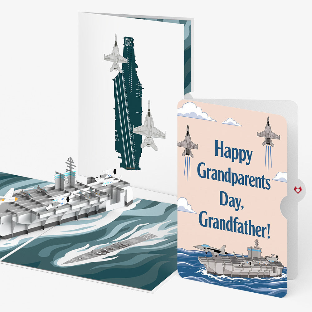 U.S. Aircraft Carrier Pop-Up Card and Grandparents Day Sentiment Set