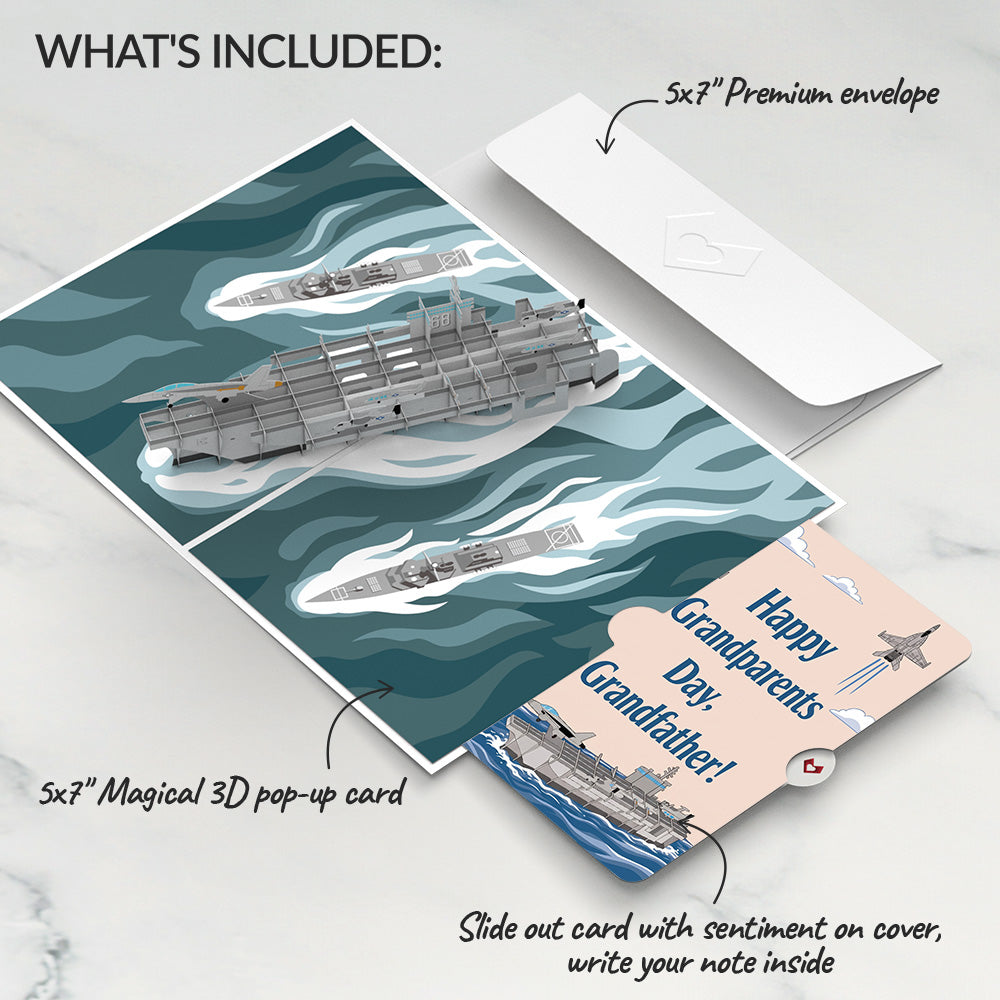 U.S. Aircraft Carrier Pop-Up Card and Grandparents Day Sentiment Set