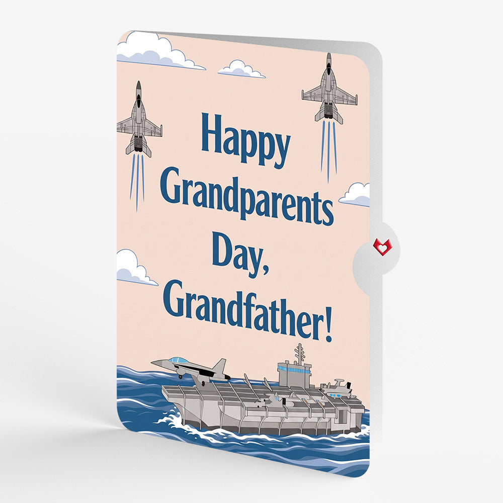 U.S. Aircraft Carrier Pop-Up Card and Grandparents Day Sentiment Set