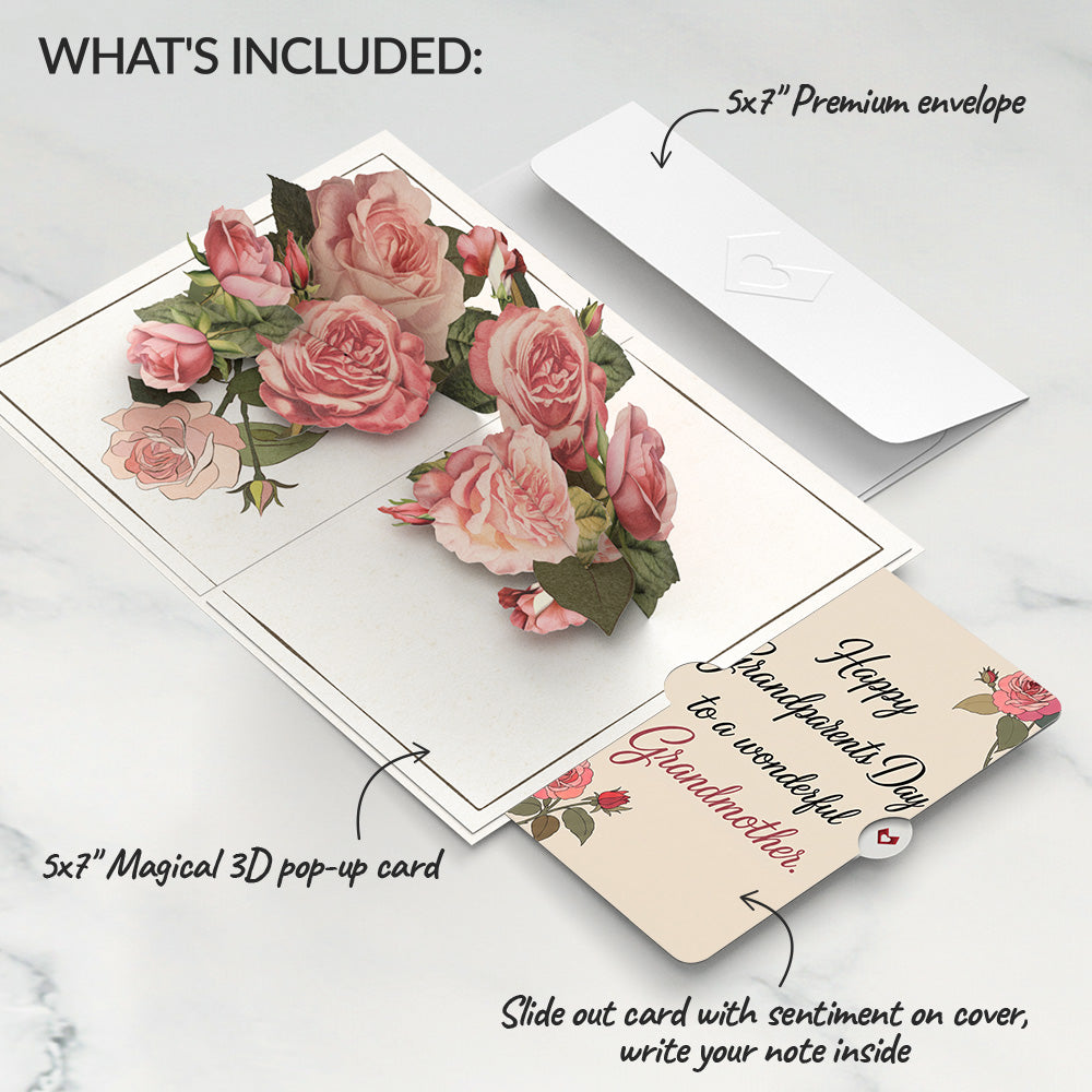Roses in Bloom Pop-Up Card and Grandparents Day Sentiment Set