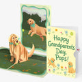 Playful Golden Retriever Pop-Up Card and Grandparents Day Sentiment Set