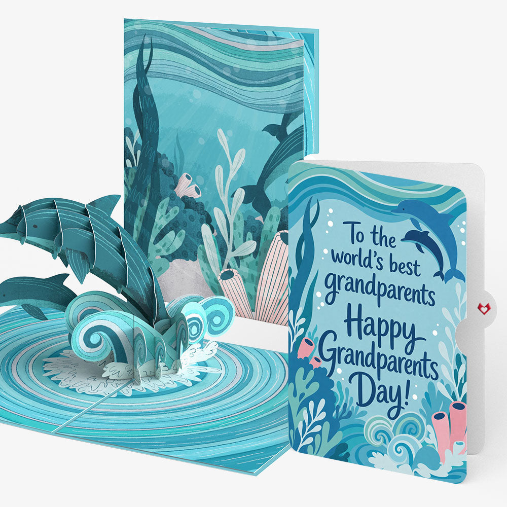Playful Dolphins Pop-Up Card and Grandparents Day Sentiment Set