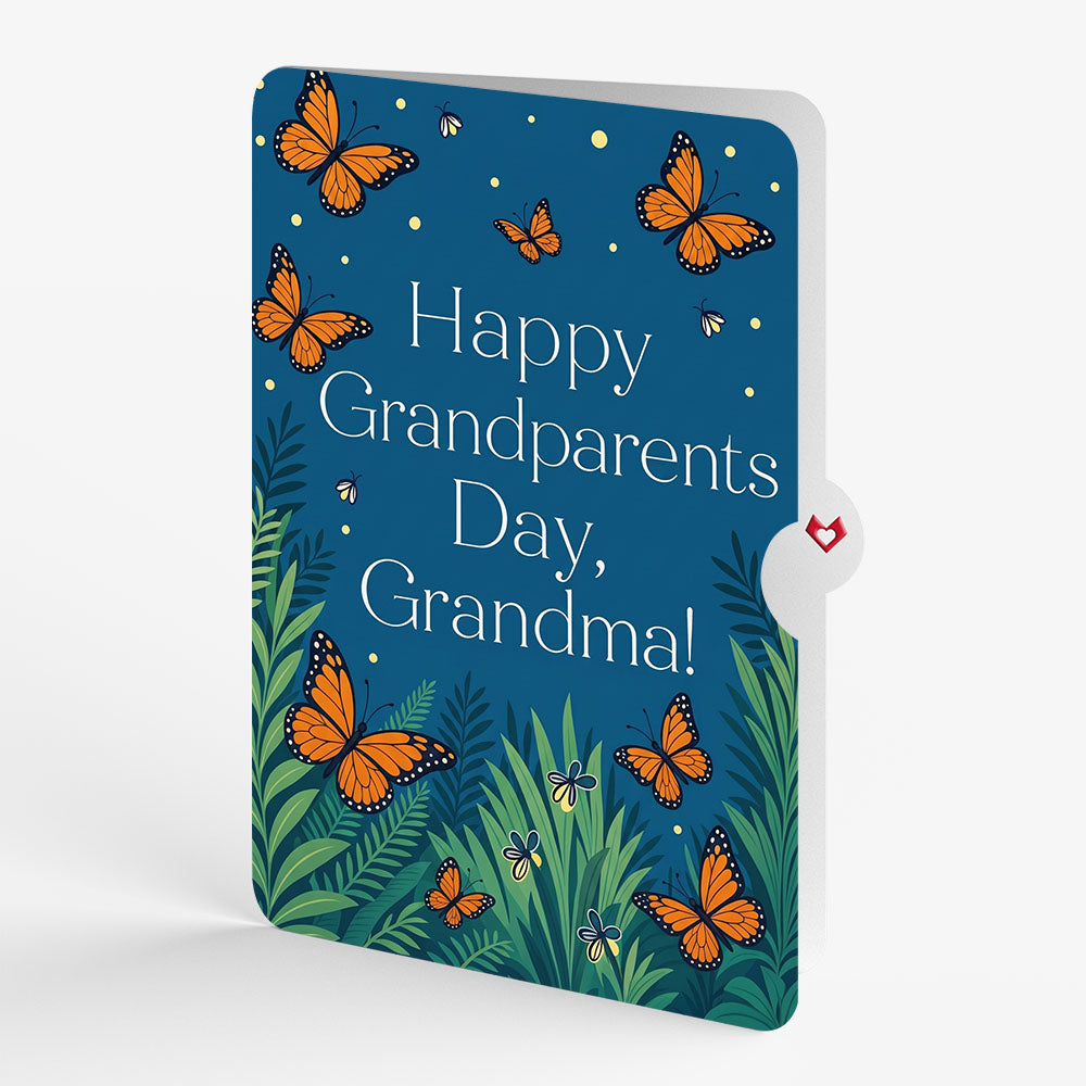 Thinking of You Butterfly Jar Light-Up Pop-Up Card and Grandparents Day Sentiment Set