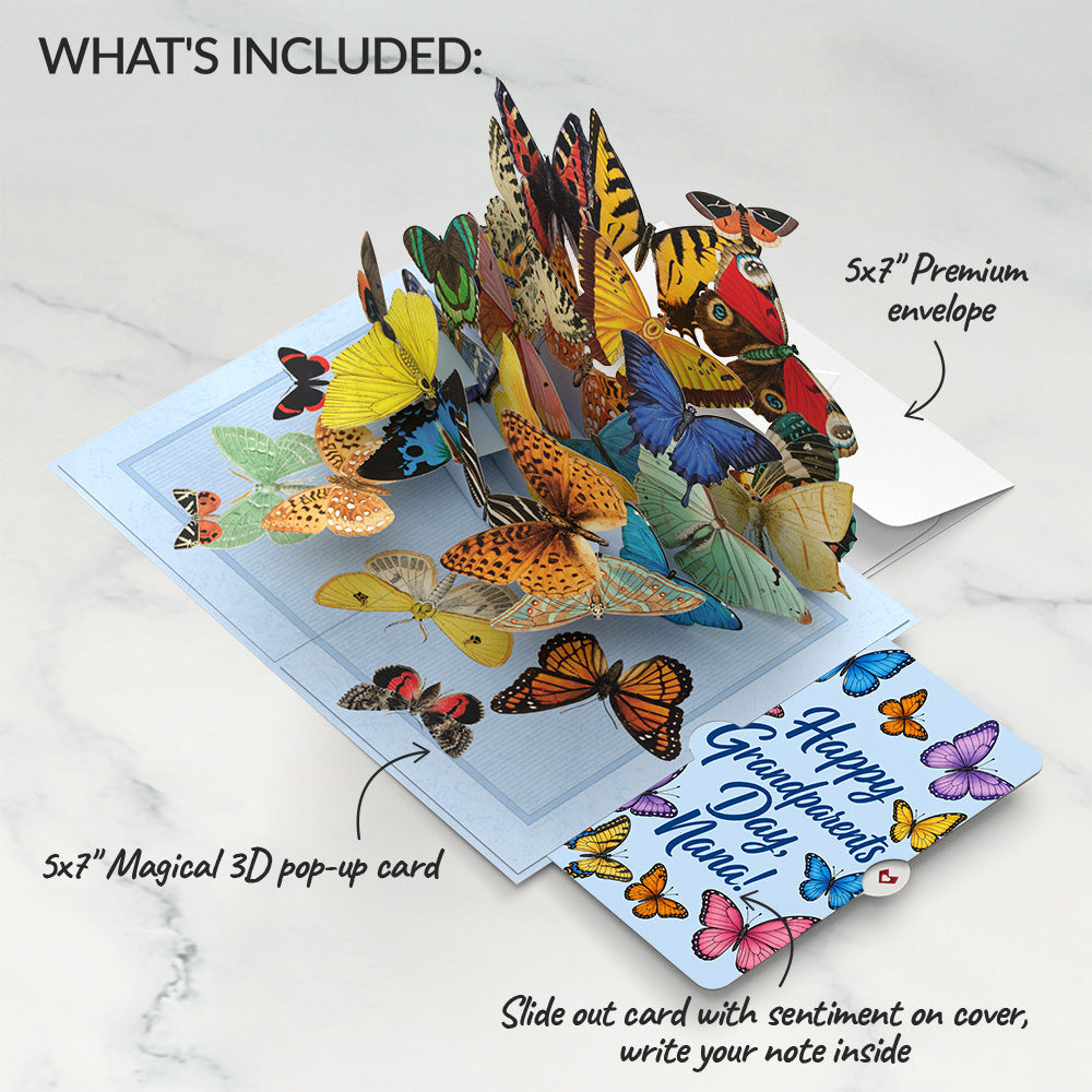 Butterflies in Flight Pop-Up Card and Grandparents Day Sentiment Set