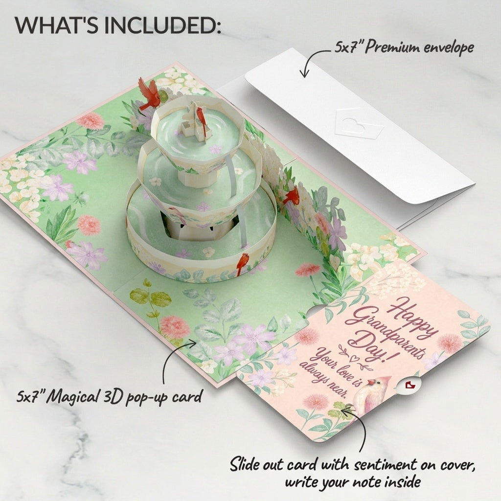 Cardinals in the Garden Pop-Up Card and Grandparents Day Sentiment Set