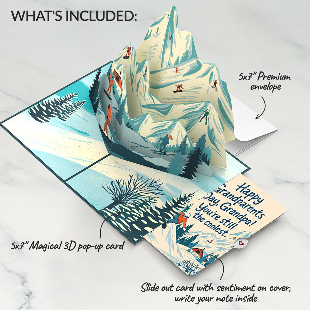 Mountain Snowboard Adventure Pop-Up Card and Grandparents Day Sentiment Set