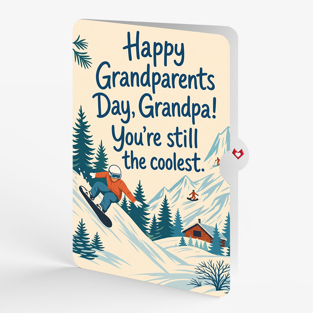Mountain Snowboard Adventure Pop-Up Card and Grandparents Day Sentiment Set