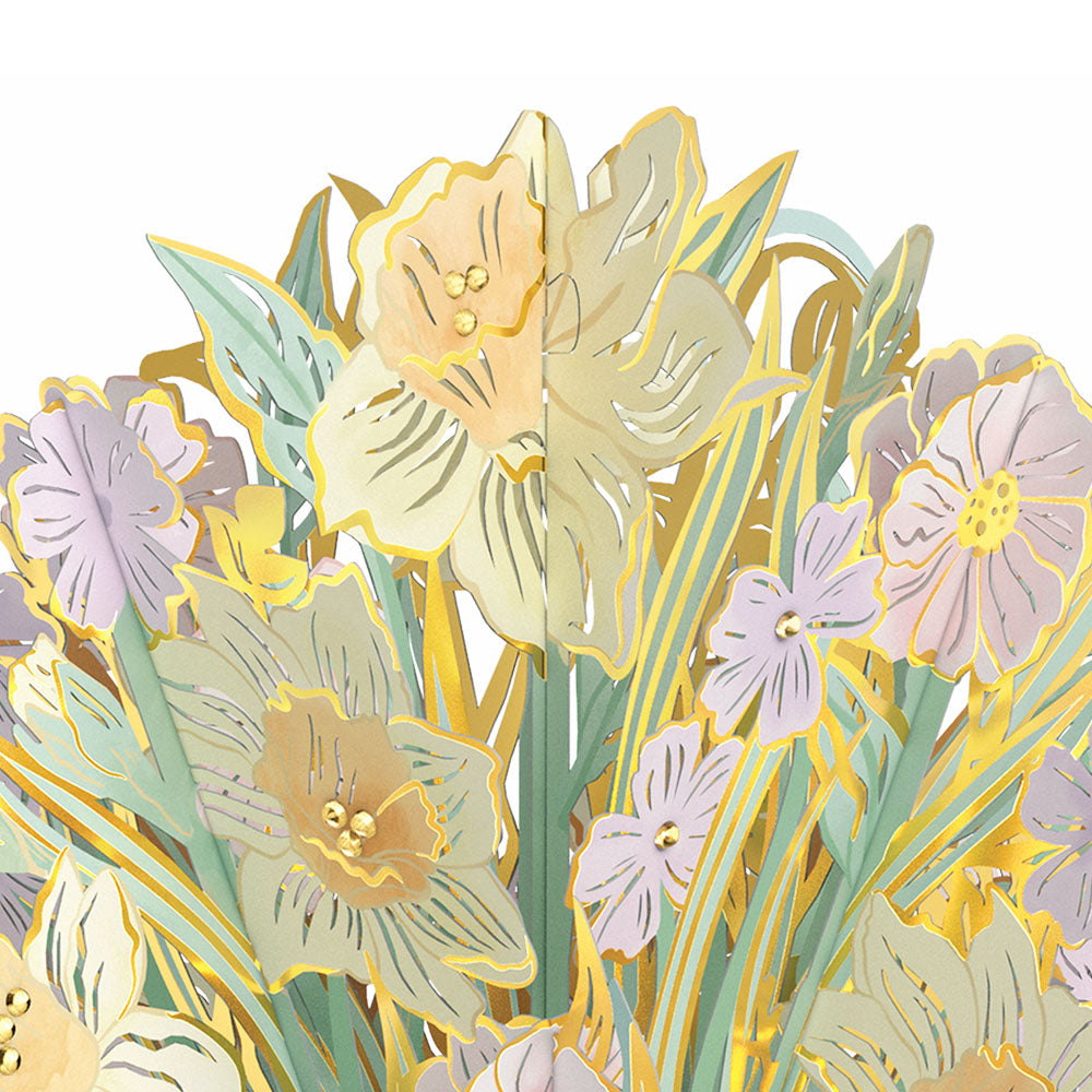Gilded Daffodil Luxe Bouquet and Grandparents Day Sentiment Set